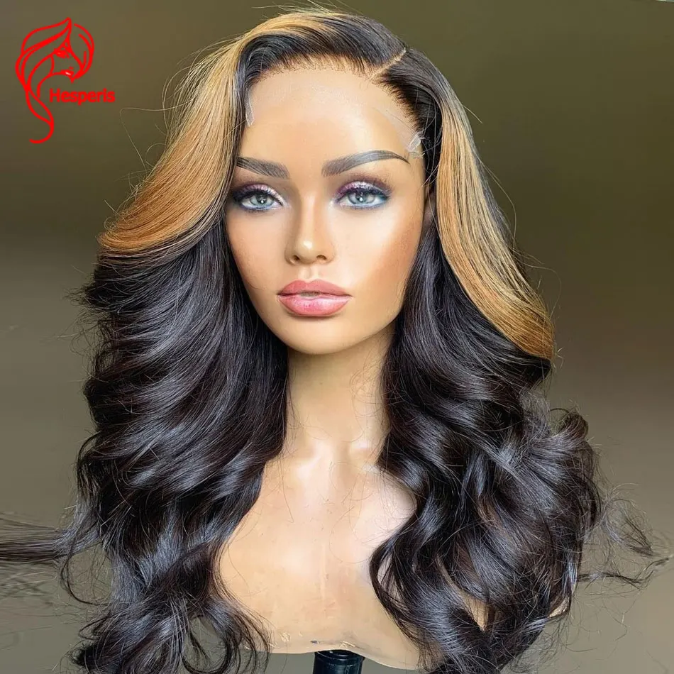 

Hesperis Highlight Blonde 5.5x4.5 PU Silk Base Human Hair Wigs Glueless Wave Silk Base Closure Lace Front Ombre Wave Wigs