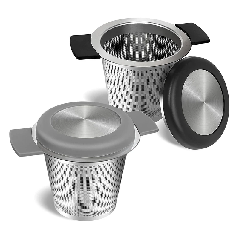 

Fine Mesh Tea Infusers,2PCS Large Tea Strainers For Tea Stainless Steel Tea Steeper With Heat Proof Silicone Handles Easy To Use