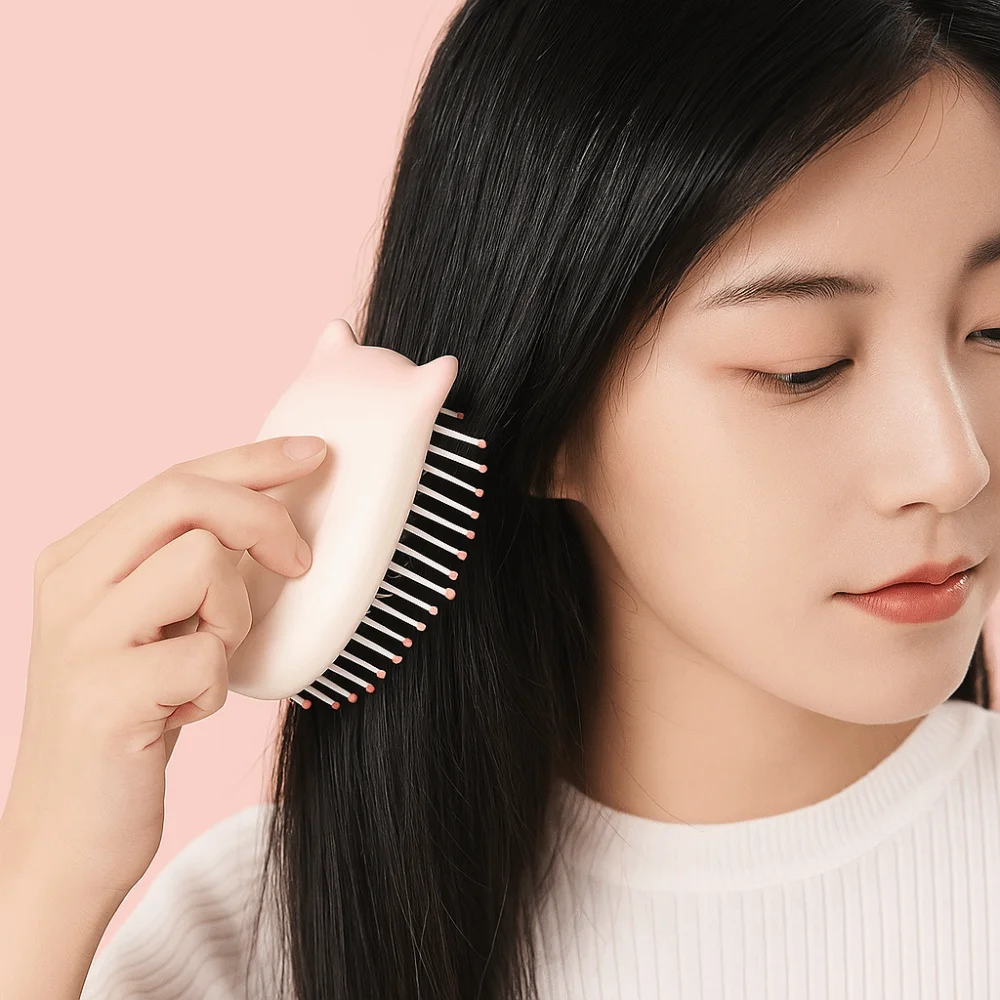 Cat Shaped Air Cushion Comb Hair Massage Anti-static Cartoon Hair Brush Lovely Hair Accessories Hairdressing Comb Student