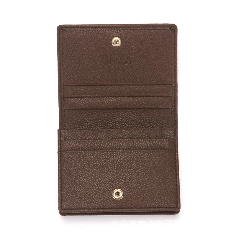 Men Foldable Wallet Pu Leather Solid Color Mini Coin Purse Business Credit Card Holder for Male Coin Bag