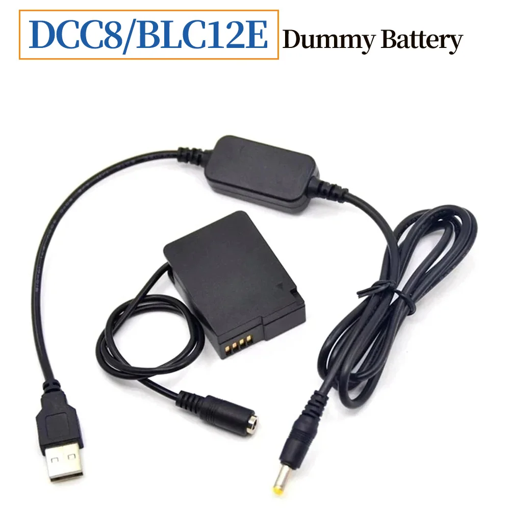 

USB to DC Power Cable BLC12E Dummy Battery for Lumix DMC GH2 G81 G85 FZ1000 FZ2000 FZ300 FZ200 G6 G7 GX8 Camera DCC8 DC Coupler