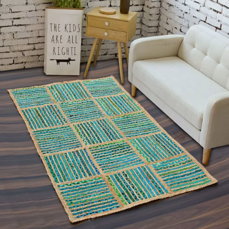 

Carpets for Living Room Rug Runner Handmade Braided Style Carpet 100% Natural Jute and Cotton Rag Bedroom Decor Area Rugs