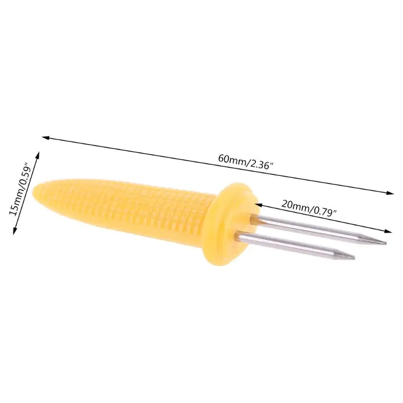 New Corn on the Cob Holders Set for Skewers BBQ Twin Prong Sweetcorn Holder Fork Kitchen Tool -10 pcs