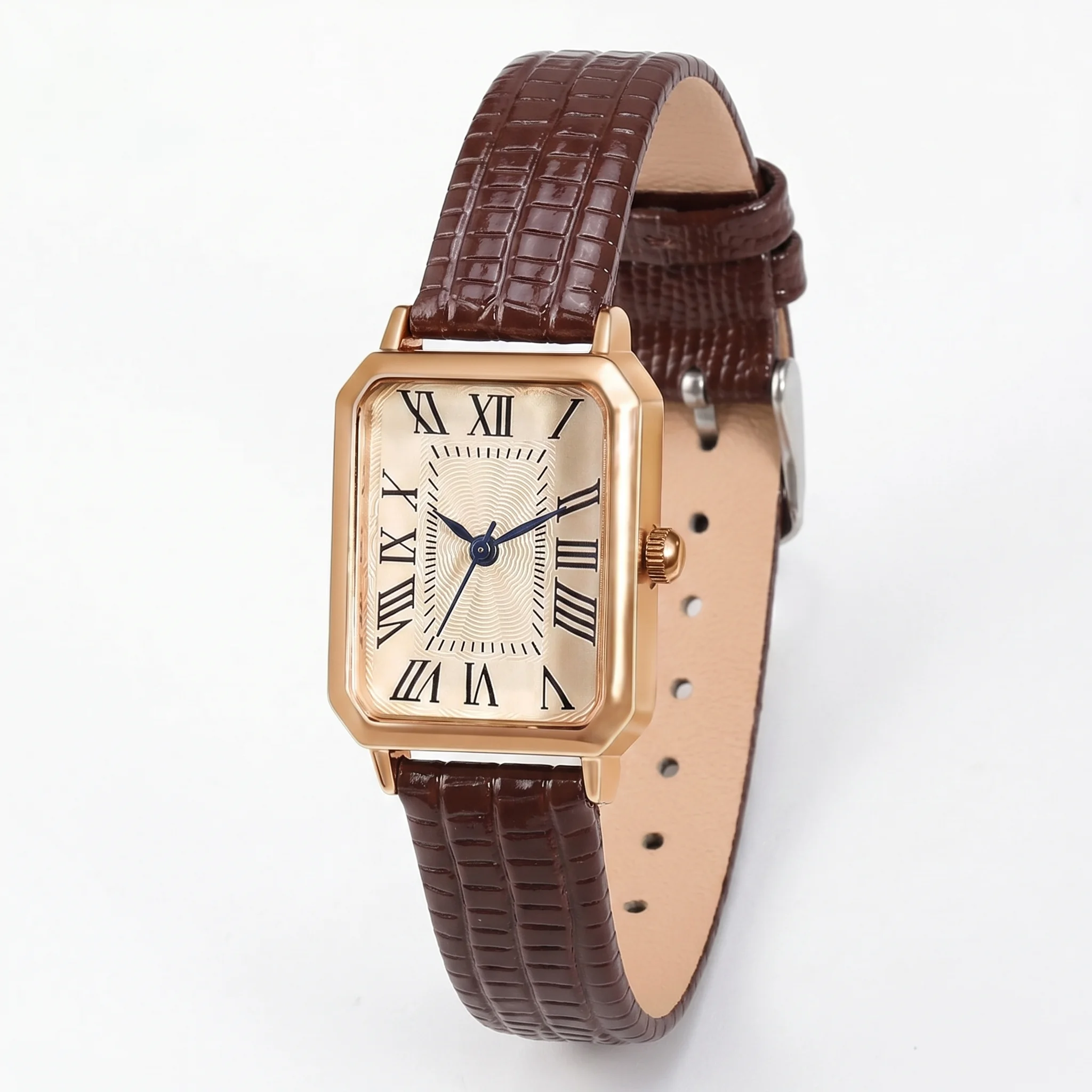 Luxurious Genuine Leather Textured Watch Band Belt