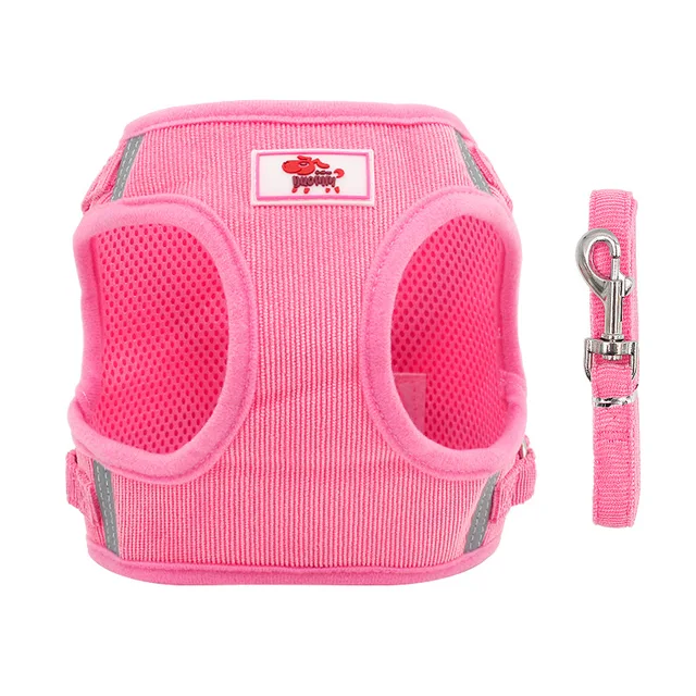 Dog Harness Dog Traction Rope Corduroy Breathable Dog Chest Strap Reflective Pet Chest Strap Walking Rope Set 5