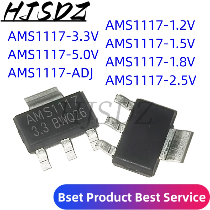 Serie AMS1117, 10 unids/lote, AMS1117 3.3V, AMS1117 ADJ, AMS1117 1.8V ...