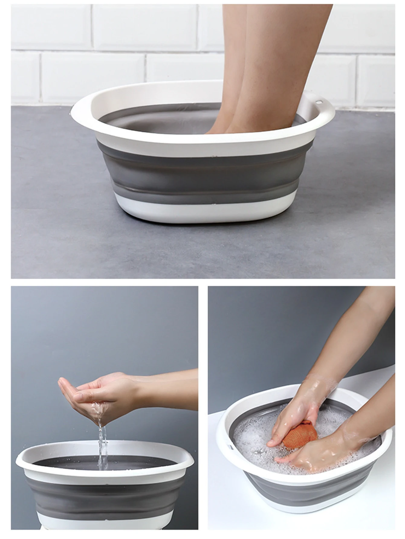 Folding Wash Basin Collapsible Wash Basin Foldable Wash Basin 1pices Plastic Folding Basins Portable Wash Basins Folding Laundry Tub Bathroom Kitchen Accessories Travel Wash Basin