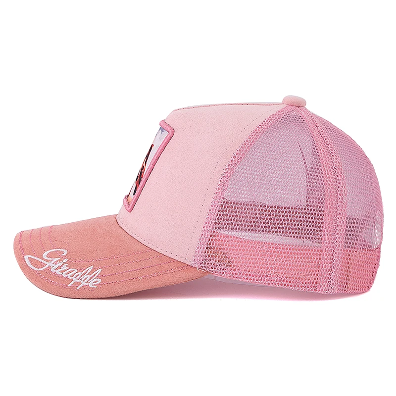 Hot Sale Unisex Rich Color Trucker Hat Giraffe Pattern Patch Design Suede Hat Women And Men Summer Animal Mesh Baseball Cap ﻿