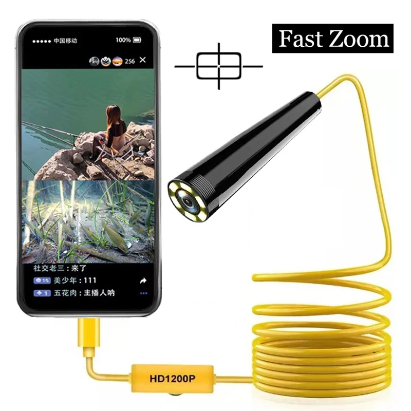 

9mm Probe Endoscope Camera with Auto Focus Function soft cable Wired Connection Endoscope Camera for Android phone and tablet