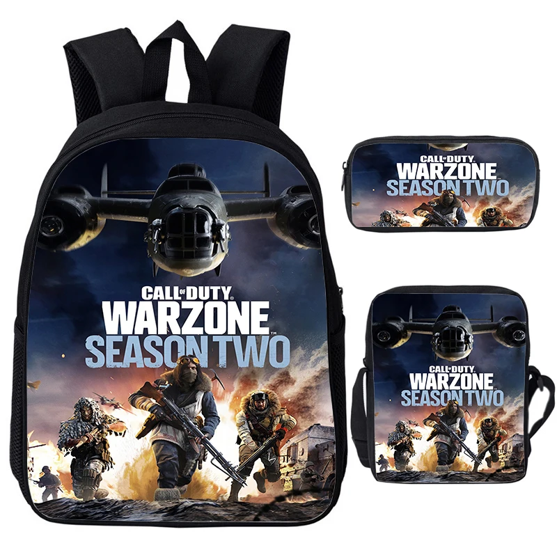 Gioco Call Of Duty Warzone Zaini 3 Pezzi Set Ragazzi Ragazza Impermeabile Zainetto Viaggio Bagpack Call Of Duty Zaino Studente Bookbag