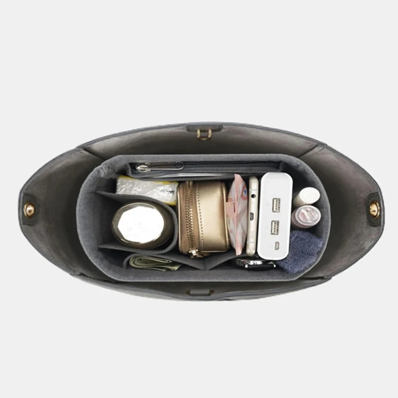 Fits For Sangle Bucket Felt Insert Bag Organizer Makeup Bag Organizer Insert Travel Cosmetic