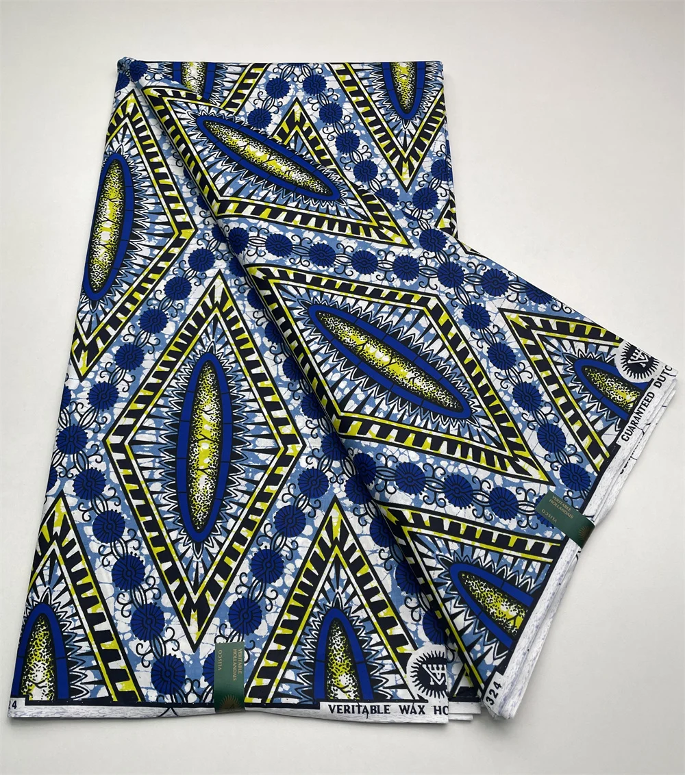 

Comfortable and Breathable Printed Pattern Design, African Super Dutch Wax, Nigerian 100% Cotton Cloth, ML30S21, 6 Yards