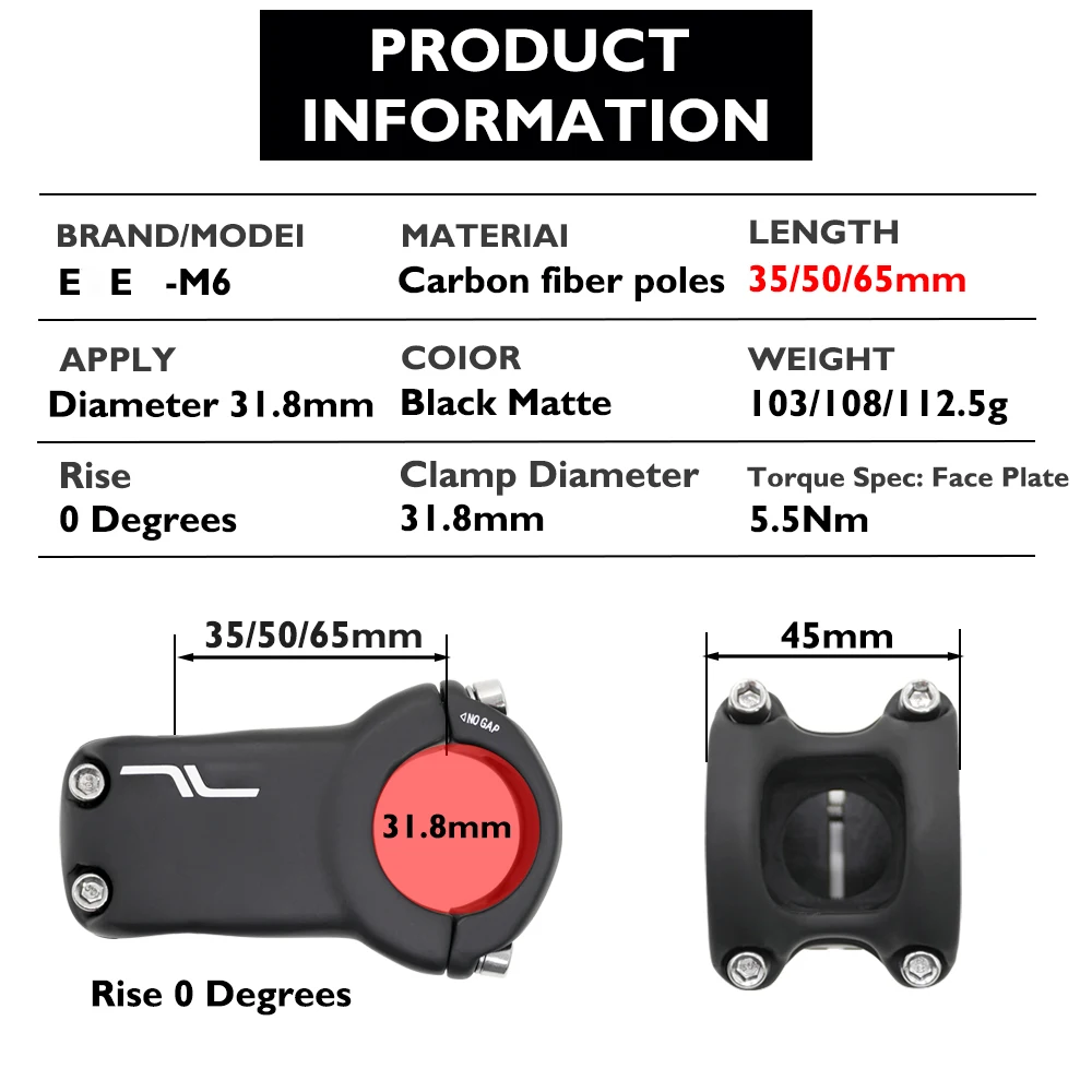 Potence Carbone SL 100 Mm – 31.8 Mm / 28.6 Mm – VTT/route – Occasion