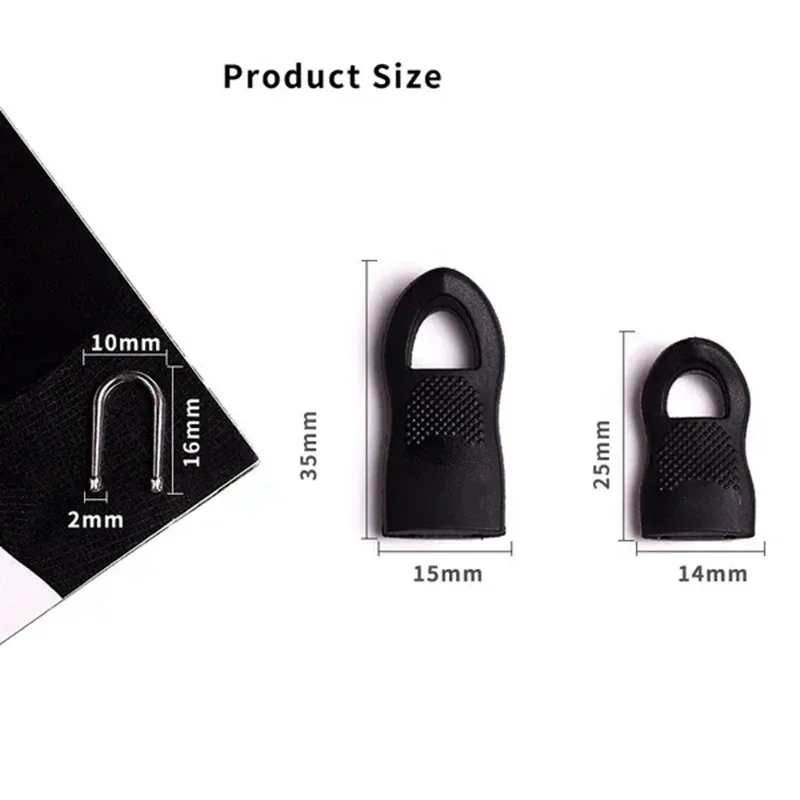 8개입 교체용 지퍼 헤드, 도구 없이 탈부착 가능한 지퍼 풀러, 여행가방, 책가방, 로프 태그, 의류 지퍼 수리 도구 (손상된 지퍼용)