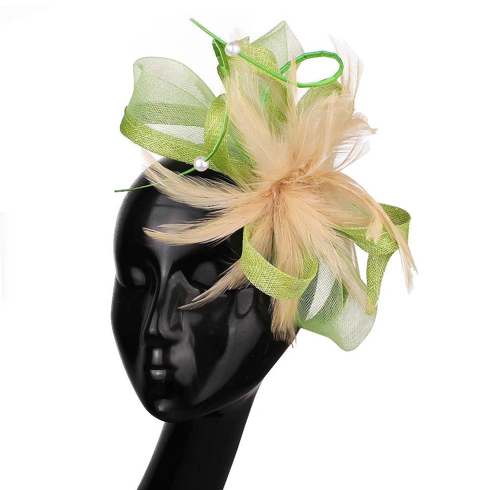 

Imitation Sinamay Floral Fashion Fascinator Hat On Headband Fashon Wedding Women Headpiece Party Tea With Hoops Chapeau Hair Pin