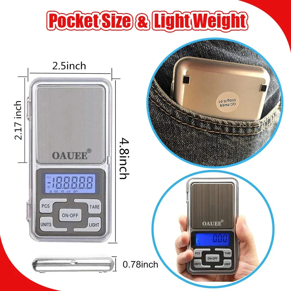 Mini Electronic Scales High Precision Pocket Digital Scale Gold Sterling Jewelry Balance Gram Kitchen Scale 500gx0.1g digital scale