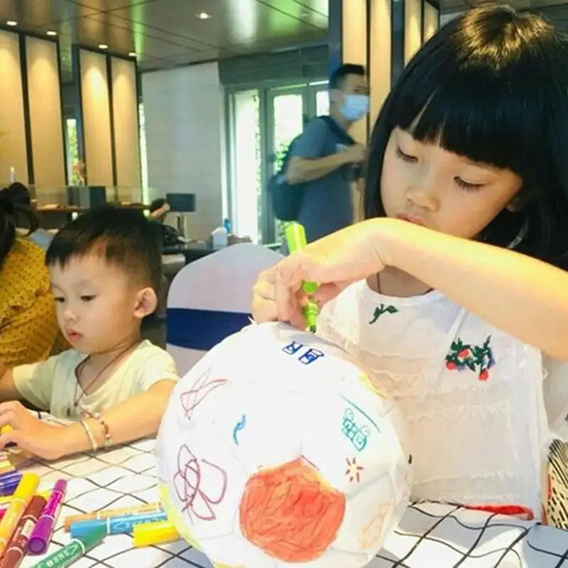 Creative DIYs Graffiti Football White Ball 18/21.5/20cm Soccer Enhance Parent-child Interaction For Kids Adult Friendship Gifts
