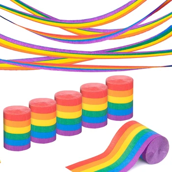 Rainbow Crepe Paper Streamers – 6 PCS 1