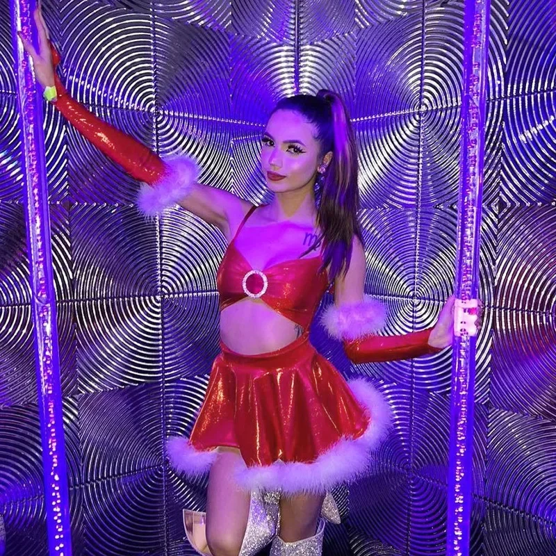 

Сексуальное Сетчатое лоскутное мини-платье с перчатками, привлекательное короткое платье без рукавов на тонких бретельках с открытой спиной, рождественское женское платье