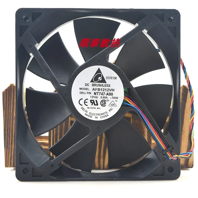 

4-проводной вентилятор охлаждения сервера Delta Electronics AFB1212VH 7A59 DC 12V 0.60A 120x120x25 мм