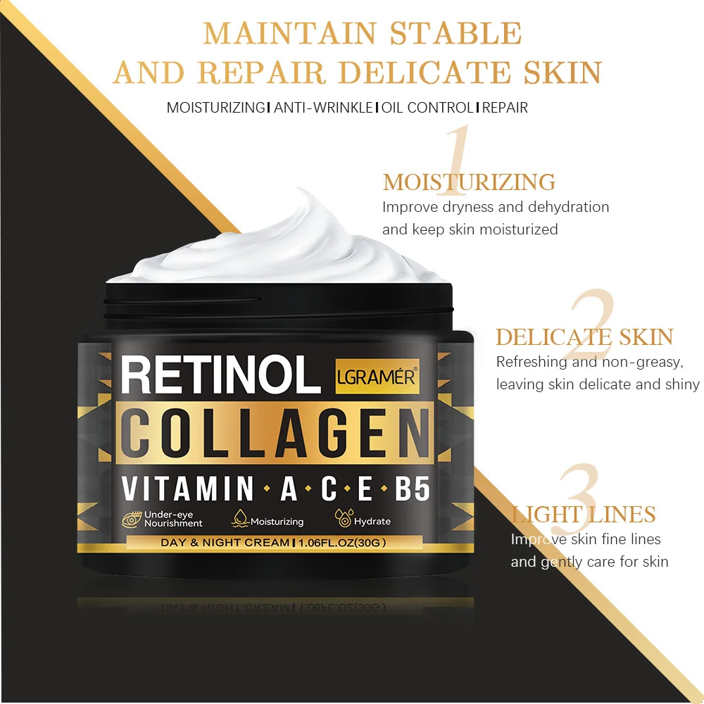 Collagen & Retinol Cream Anti Aging Whitening Cream Face Moisturizer Anti Wrinkle Day & Night Retinol Moisturizer Face Cream images - 6