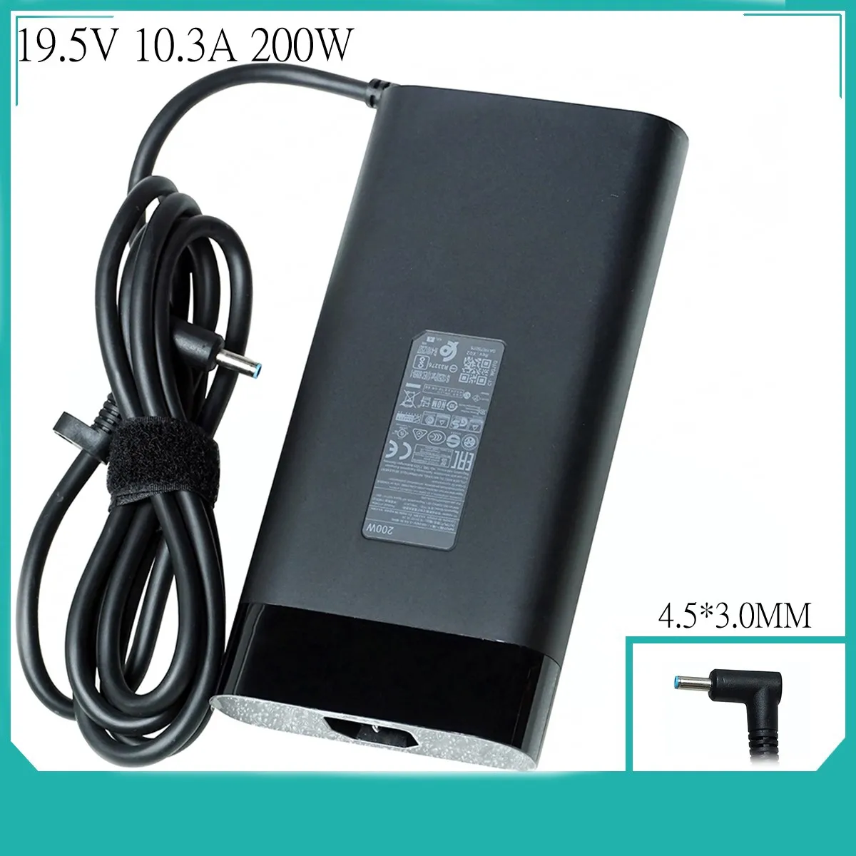 

AC Power Adapter ForHP 19.5V 10.3A 200W TPN-DA10 L00818-850 OMEN 15 ZBOOK 17 G5 G4 G3 TPN-CA23 TPN-DA23 Laptop Charger