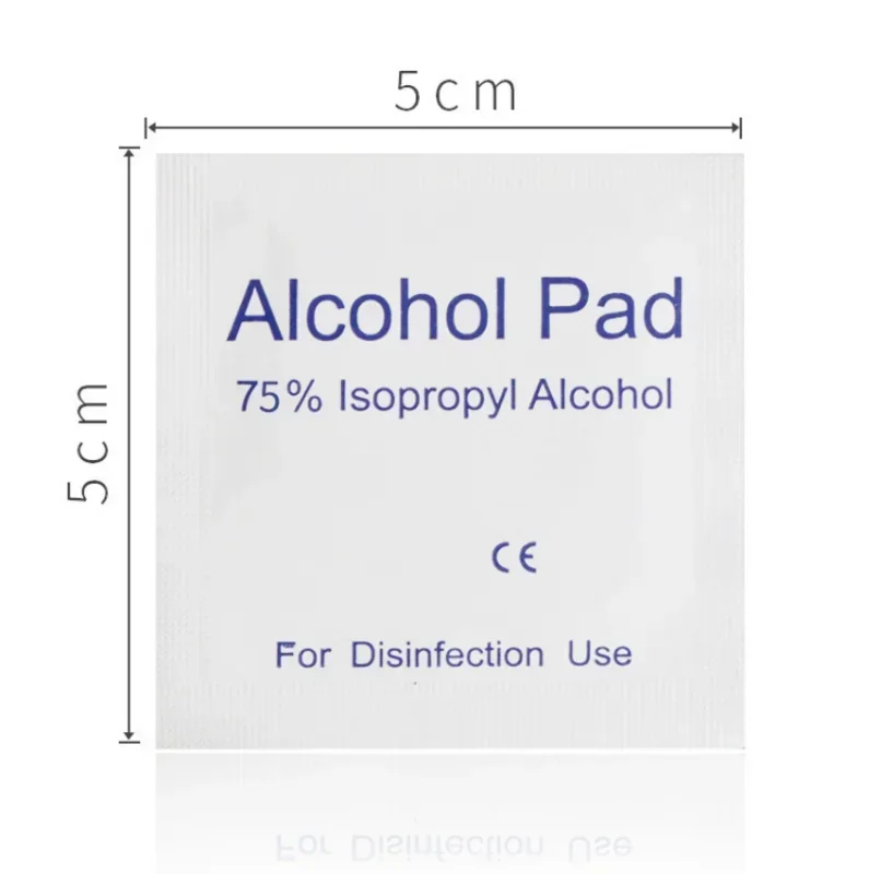 100Pcs/box 75% Alcohol Wipes Individually Wrapped for Disposable Cleaning Pads Car Detail Glass Wash Towel Screen Glasses Clean 6