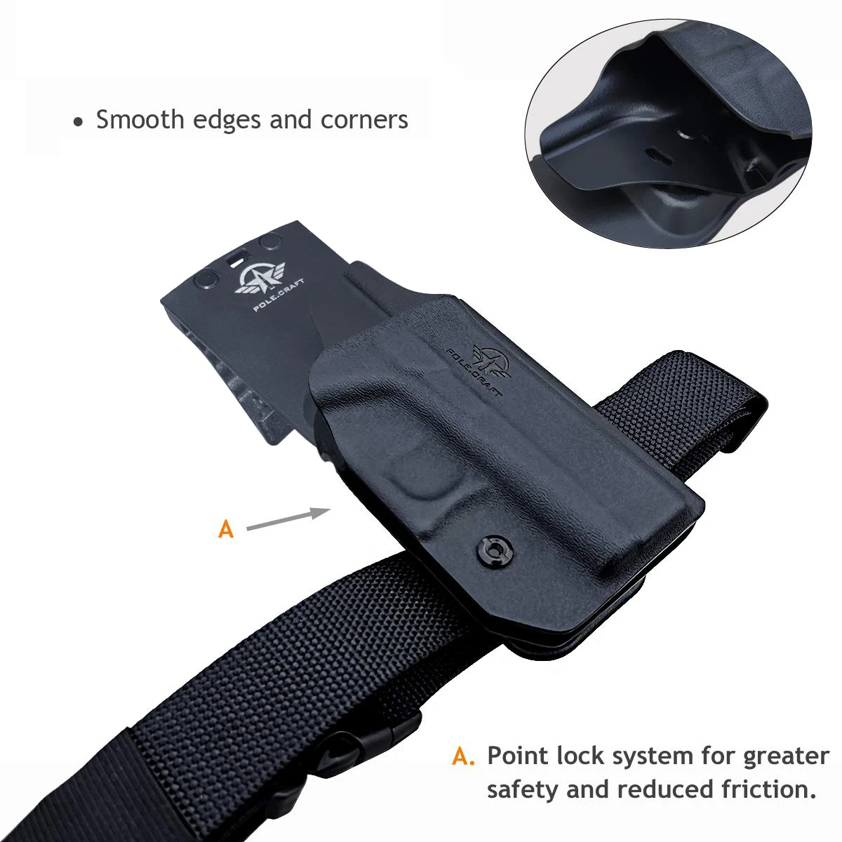 OWB Kydex Holster Fit Glock 43 / Glock 43X (Gen 1-5) Outside Waistband Carry 1.5-2 Inch Belt Clip
