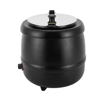 Casserole électrique pour soupe 400W, 10L, chauffe-soupe de cuisine, pot chauffe-aliments avec couvercle 35-80 ° C Pour sauces, boissons 5