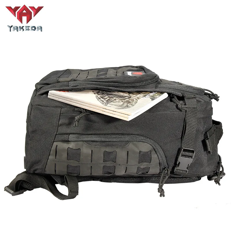YAKEDA 45L Army Fans Tactical Backpack Men 600D Nylon Wear-resisting MOLLE Military Bag Outdoor Hiking Hunting Training Rucksack