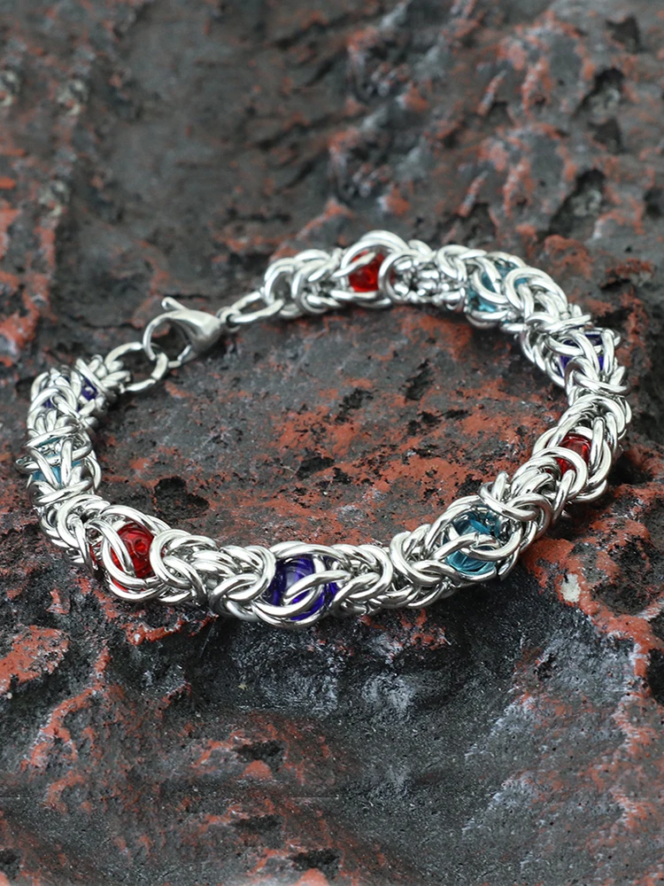 Roman Edelstahl Armband Für Männer Hiphop Rock Kette Link Chakra Armband Meditation Schmuck Wrap Armband Pulsera Homme Joias – Detail 4