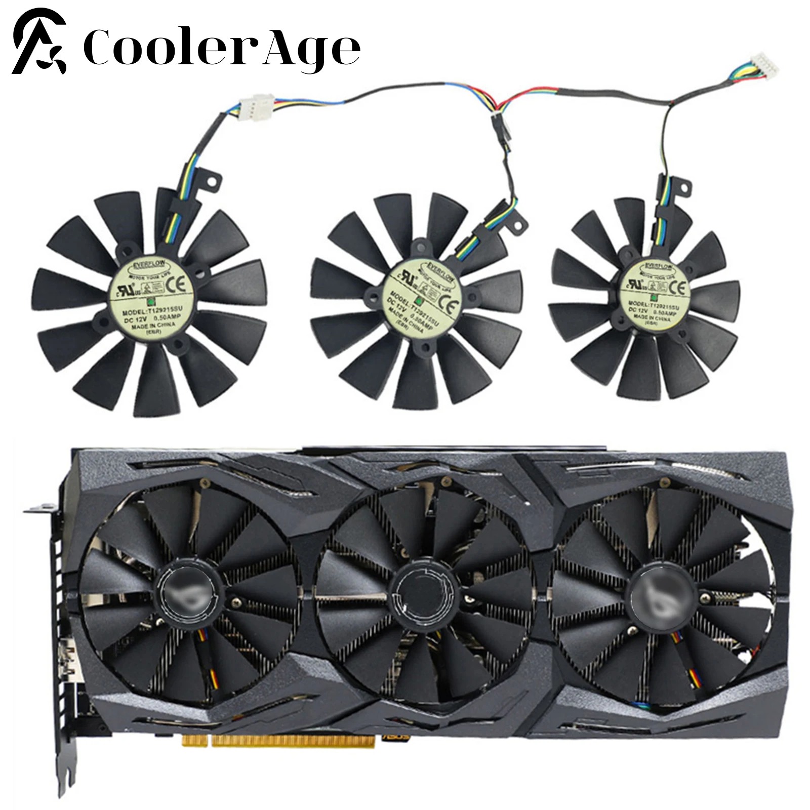 Substituição da Placa de Vídeo Refrigerador para Asus Strix T129215su 6pin Gtx1060 oc 1080 1070 1080ti rx 480 87 mm