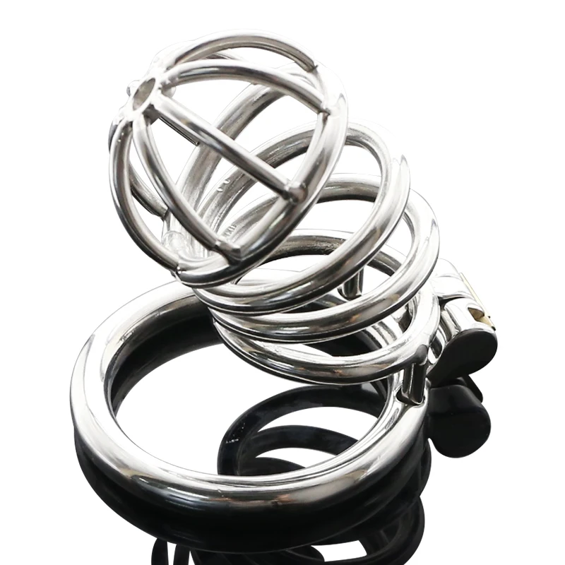Small Penis Lock Male Stainless Steel Cock Cage Chastity Device Penis Lock Erotic Bondage Husband Loyalty Big Metal Cock Cage sex toys