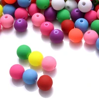 50/100Pcs 6/8/10mm En Caoutchouc Acrylique Perles Mat Rond Perles D'espacement Lâche Pour La Fabrication De Bijoux Collier Pendentifs Accessoires 4