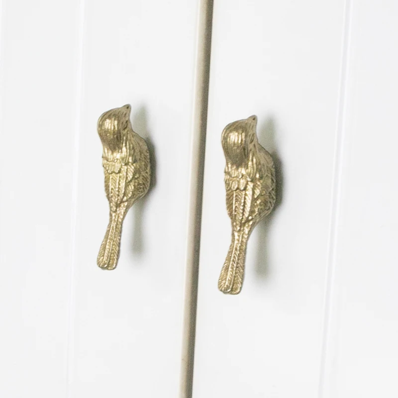 Description Picture 4 of itemSolid brass European luxury bird drawer knob furniture hardware kitchen cabinets gold pull handle