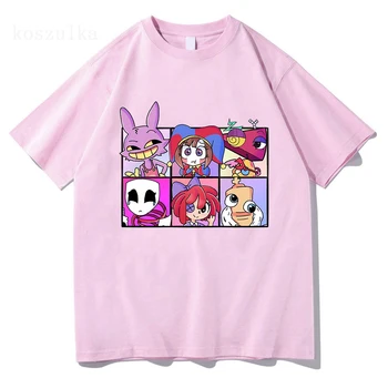 THE AMAZING DIGITAL CIRCUS Print T-Shirt Men Women Casual High Quality Pomni The Jester Ramen T-Shirts Cotton Short Sleeve Tees 1
