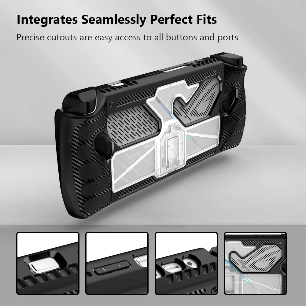 2-in-1 휴대용 콘솔 케이스 커버, 화면 보호기 포함, Asus ROG ALLY 충격 방지 보호 케이스, 보호 강화 유리