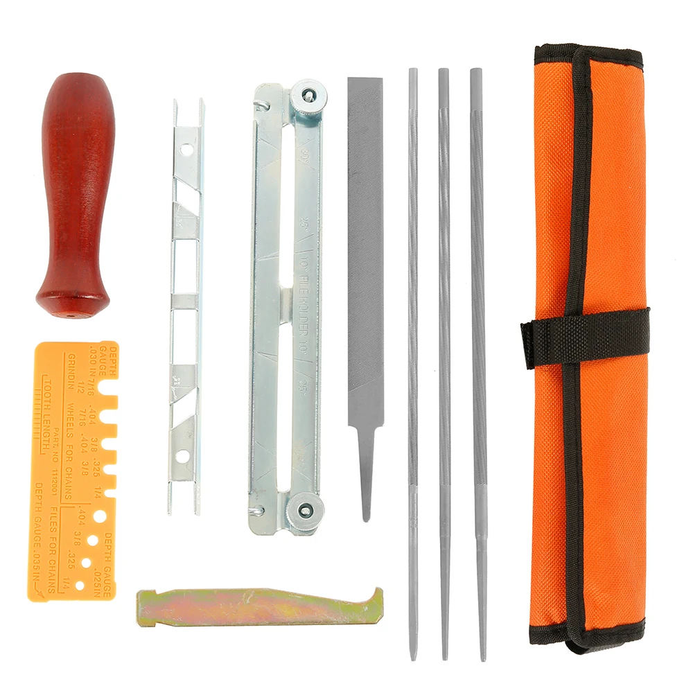Description Picture 4 of item10Pcs Chainsaw Sharpener File Kit Chainsaw Field Sharpening Kits Include Flat Files Round Files for Sharpening Chain Saw Teeth