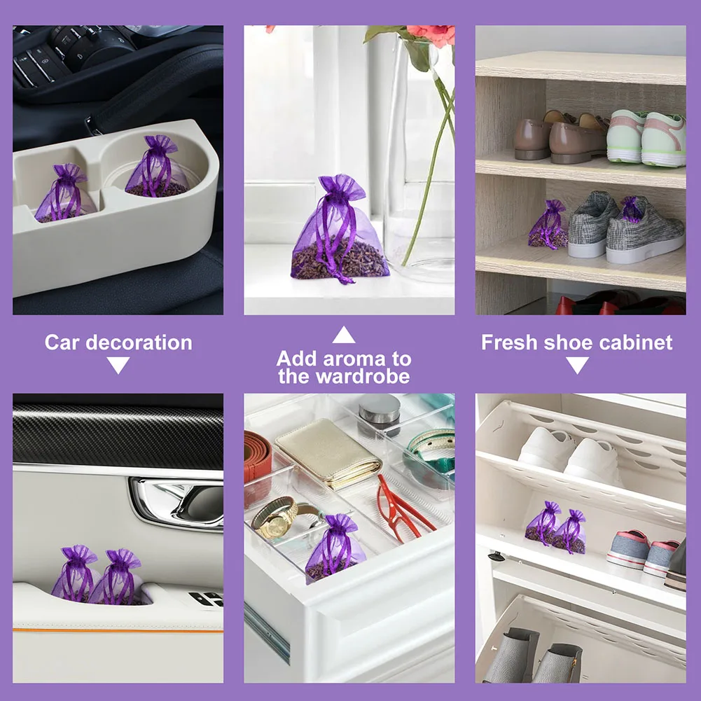 30-100Pcs Lavender Sachets Lavender Sachet Bags Multifunction Fragrance Bags for Drawers Closets Dressers