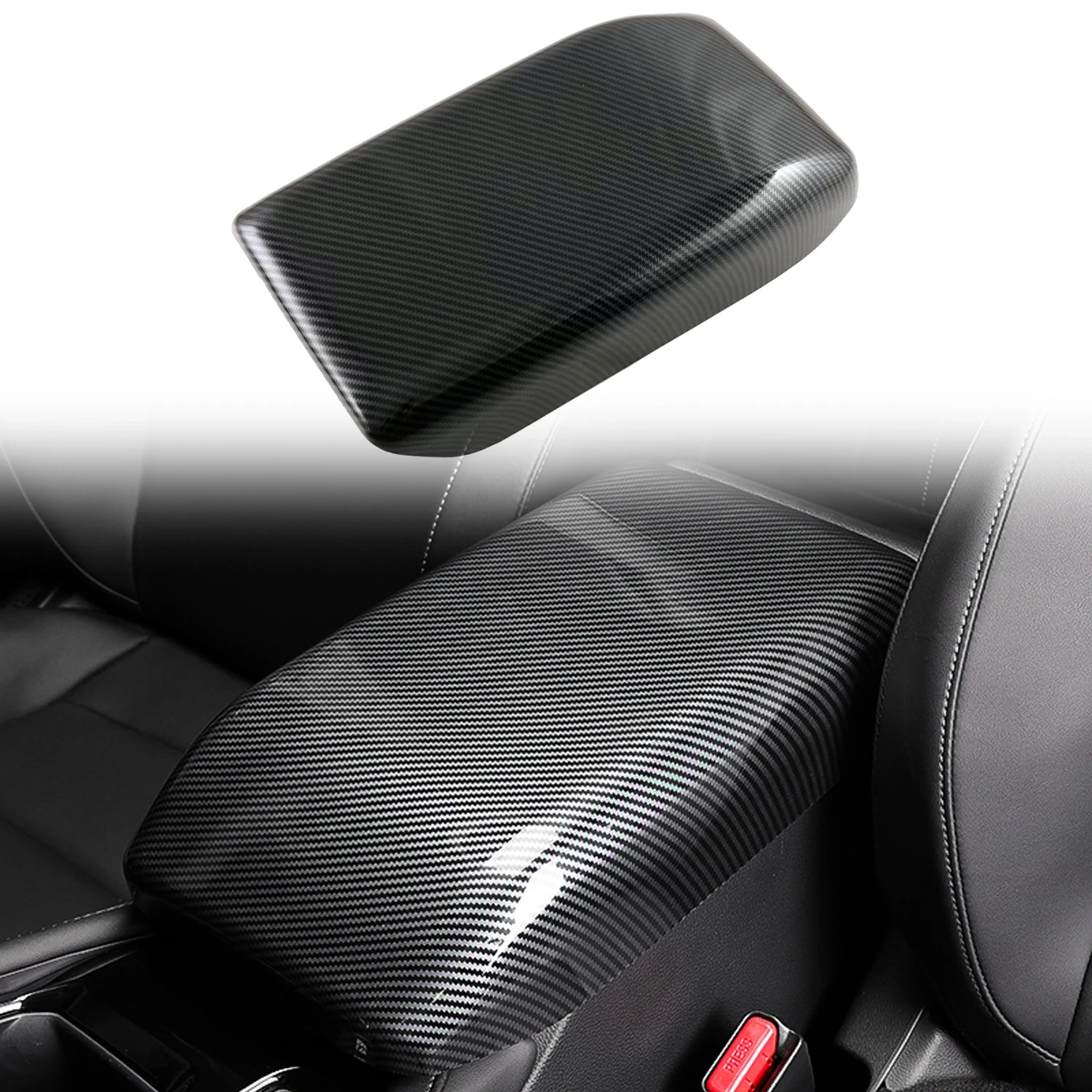 

for Honda Accord 2023 2024 Armrest Cap Carbon Fiber Overlay ABS Plastic 1pcs