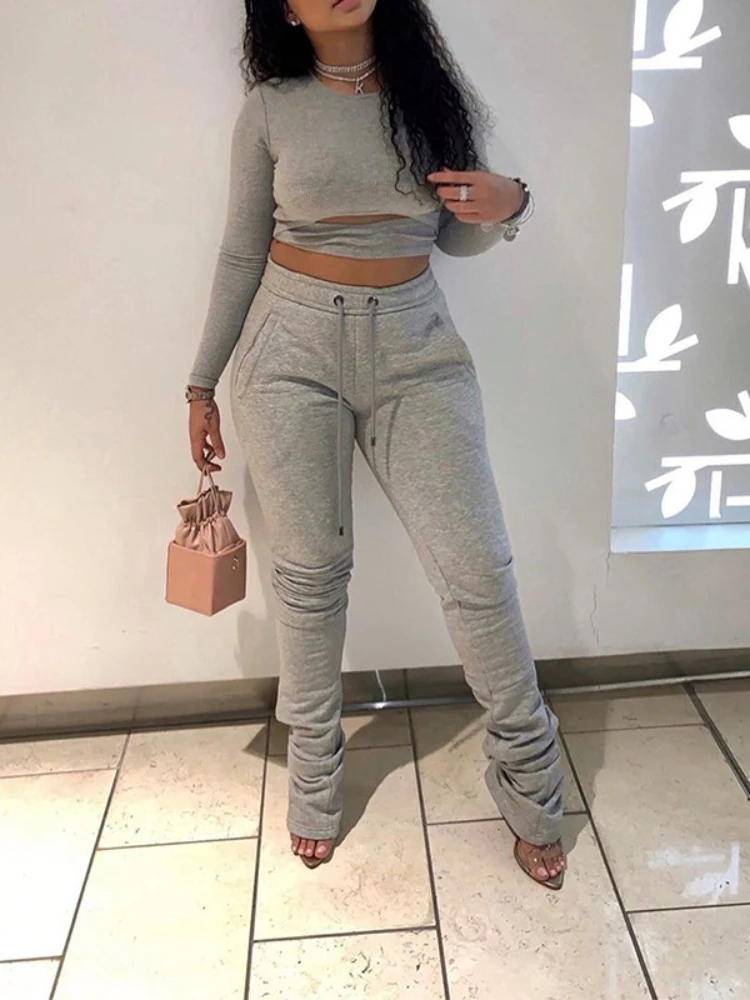 

Plush and Thick Insulation 2023 Winter Women's New Solid Color Elastic High Waist Pleated Drawstring Casual Pile Up Cargo Pants