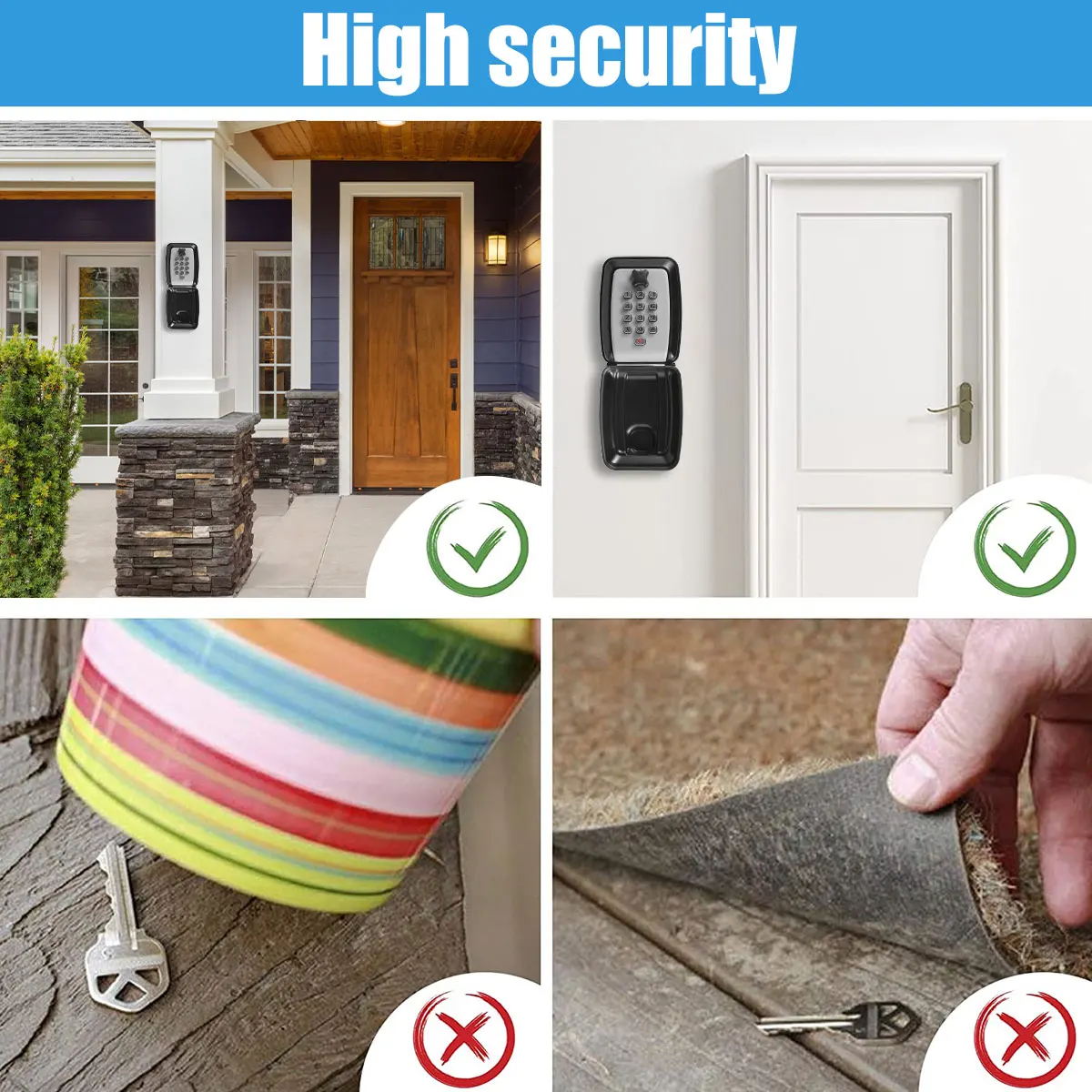 Metal Key Lock Box Outdoor Storage Safe