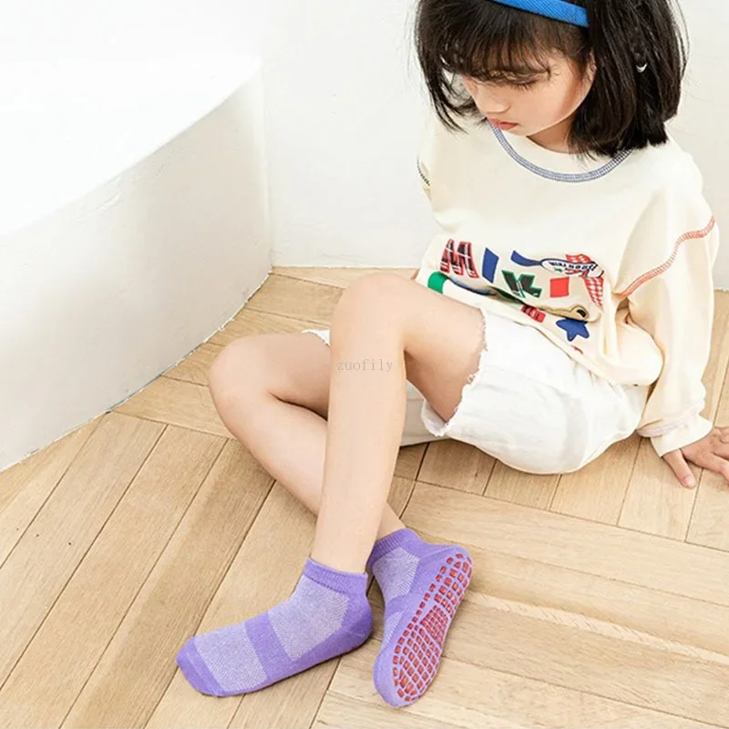 Fashion Solid Children Floor Socks Boys Kids Girls Baby Non Slip Silicone Toddler Socks Breathable Versatile Parent-child Socken
