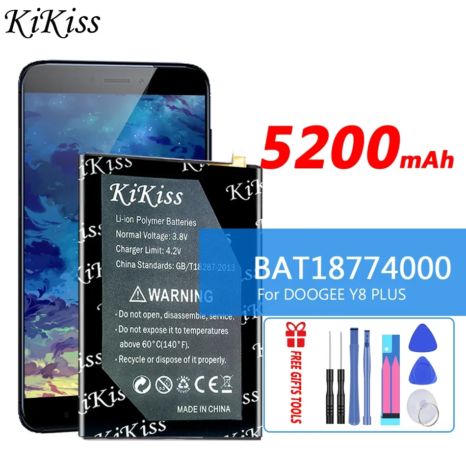 

Аккумулятор KiKiss 5200 мАч BAT18774000 Для DOOGEE Y8 PLUS Y8PLUS мобильный телефон