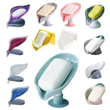 Bathroom Shower Soap Holder Sucker Punch-Free Dish Plate Tray Leaf Storage Box Bathroom Soap Case Container Supplies Gadgets