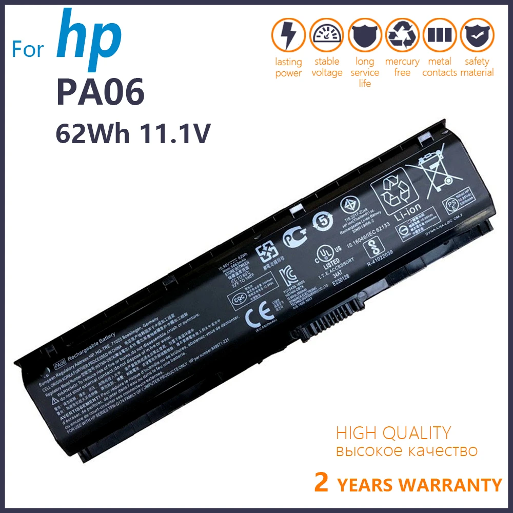 

Genuine 1.1V 62WH PA06 HSTNN-DB7K Laptop Battery For HP Omen 17 17-w 17-ab200 17t-ab00 Series 849571-221 849571-251