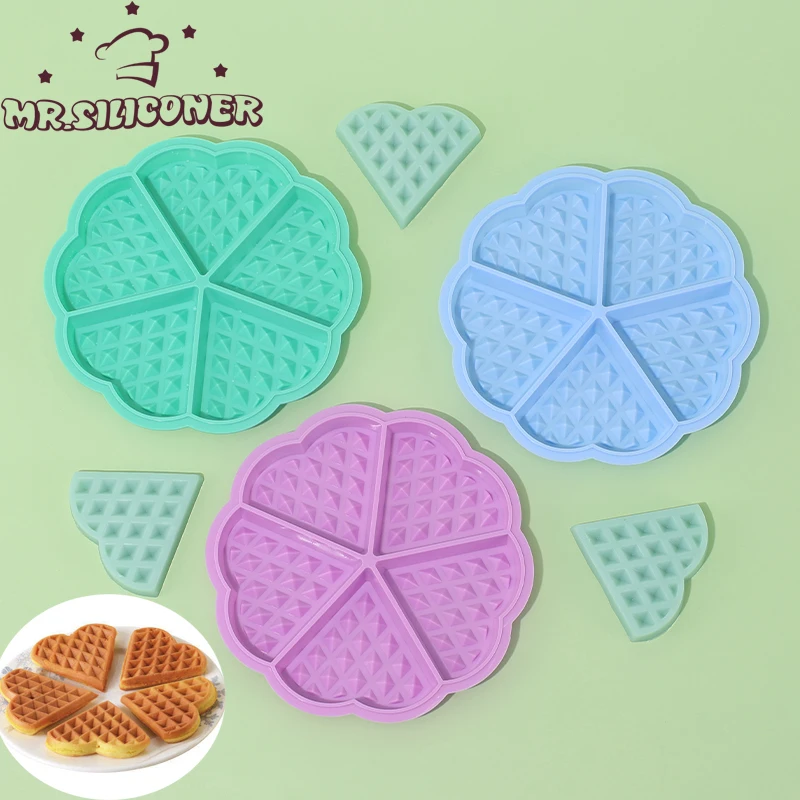 

New 1Pc Creative Non-stick Food Grade Silicone Waffle Mold Kitchen Bakeware Cake Mould Makers For Roaster Cake Decorating Tools