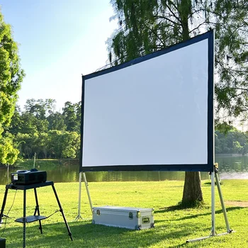 SCREEN PRO Schermo per proiettore pieghevole veloce portatile da 144 pollici per esterni con supporto 16:9 4K Ultra HD 3D Movie Theater Cinema