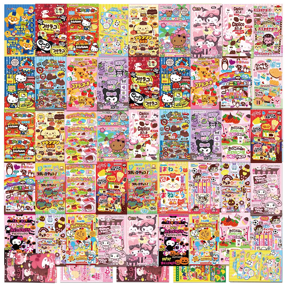 10/25/50Pcs Kawaii Cartoon Labels Sealing Stickers Aesthetic Decorative Stationery Laptop Cute Sanrio Decals Kids Gift Sticker 60 120pcs pack happy halloween pumpkin ghost handmade package sealing label stickers diy halloween gift stickers halloween decor