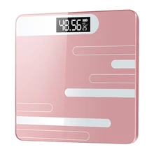 Scale Weighing Bathroom Floor Electronic Scale High Accurate Digital Body Fat Scale Temperature Weight Data Balance Healthy Pink